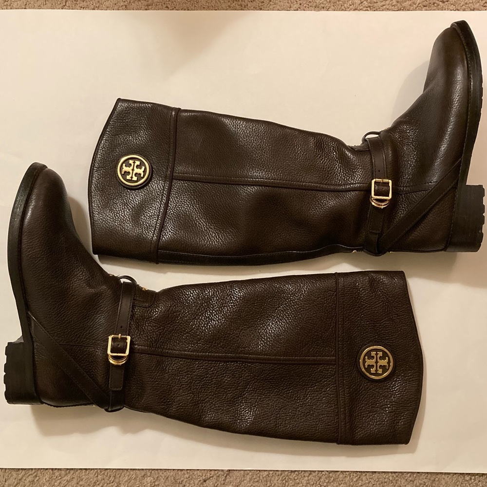 EUC Tory Burch Riding Boots dark brown size 9